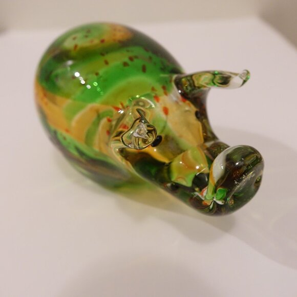 Hand Blown Murano Style Art Glass Pig - Picture 5 of 6